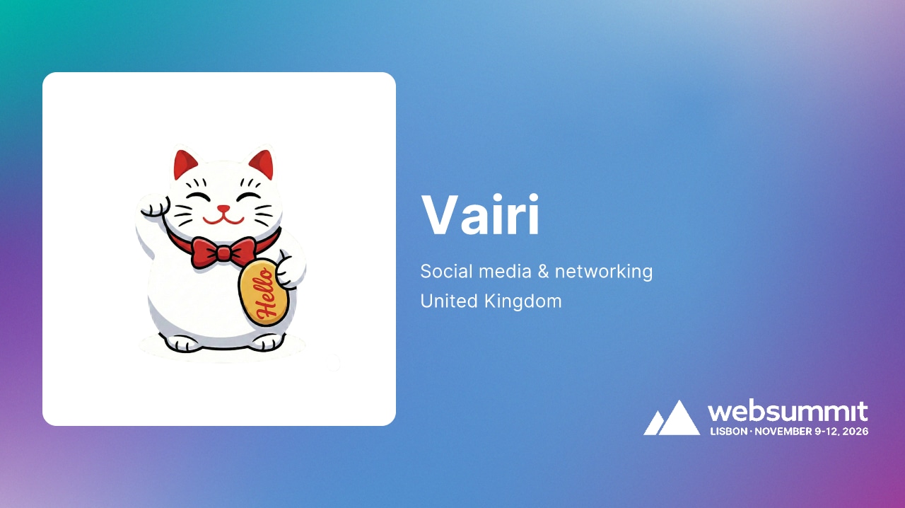 Web Summit Lisbon card for Vairi: Social media and networking, United Kingdom, 9 to 12 November 2026